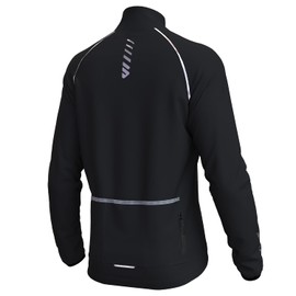 Wulibike Cycling Jackets for Men, Reflective Running Jacket Men Winter Cycling Clothing Full Zip with Pocket Black 2XL