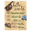 Cohas Hello World Newborn Baby Announcement Printed Wood Sign with