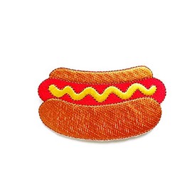 TH Cute hot Dog with Mustard Fast Food Cartoon1 Patches Applique Embroidered Sew on Iron on Patch for Backpacks Jeans Jackets T-Shirt Clothing Costume
