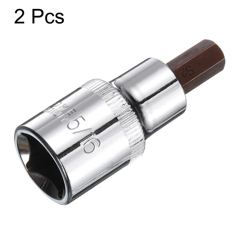 sourcing map 2pcs 5/16" Hex Bit Socket 1/2" Square Drive