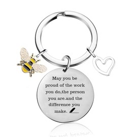 Bee Gifts Bee Keychain For Coworker Bee Appreciation Keychain For Teacher Thank You Gifts Employee Appreciation Gifts Retirement Birthday Gifts For Coworkers