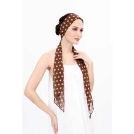 Long Skinny Scarf for Women Polka Dot Neck Scarf Chiffon Headwrap Fashion Handbag Scarves Ladies Elegant Shawl Accessories