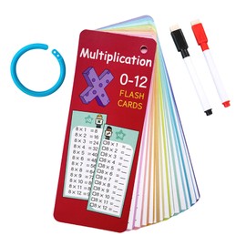 Businey Multiplication Times Tables Flash Cards, 0-12 Times Tables Times, Table Math Card With 2 Dry Erase Multiplication Tables for Kids, 15pcs Educational Math Flashcards for 1st to 3rd Grades