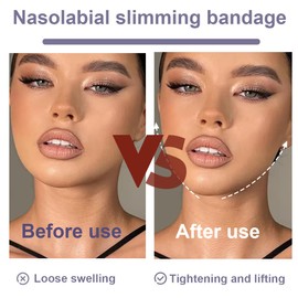 UEIOAVL Face Tightening Bands, Pack of 2 Reusable V Shape Mask Facelift Double Chin Lift Eliminates Saggy Skin Firming Anti-Wrinkle (Light Pink)