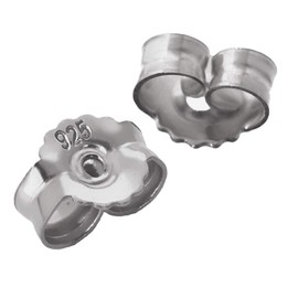 NKlaus 5 Pairs 925 Sterling Silver 7 mm Counter Stud Earrings Ear Stoppers Pousettes Ear Nut Butterfly Clasp Hole 0.9 mm 2087