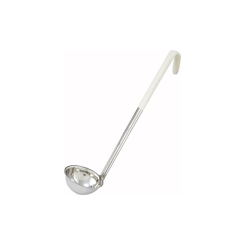 Winco Stainless Steel Ladle with Ivory Handle, 3-Ounce