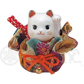 彩絵 Over Duchess Drawstring Beckoning Cat (Left Hand, Purple) AM – y7197 