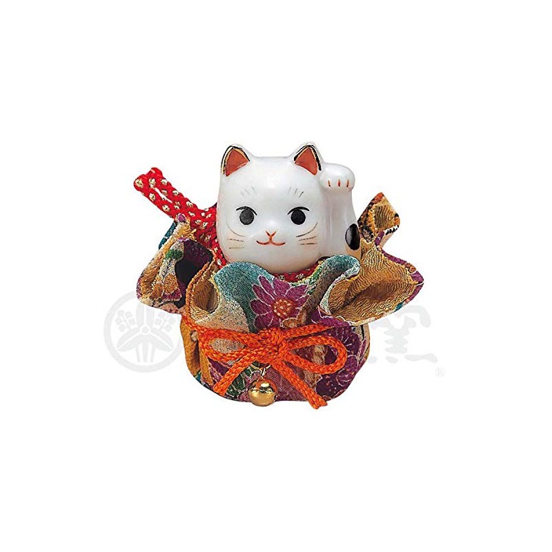 彩絵 Over Duchess Drawstring Beckoning Cat (Left Hand, Purple) AM – y7197 