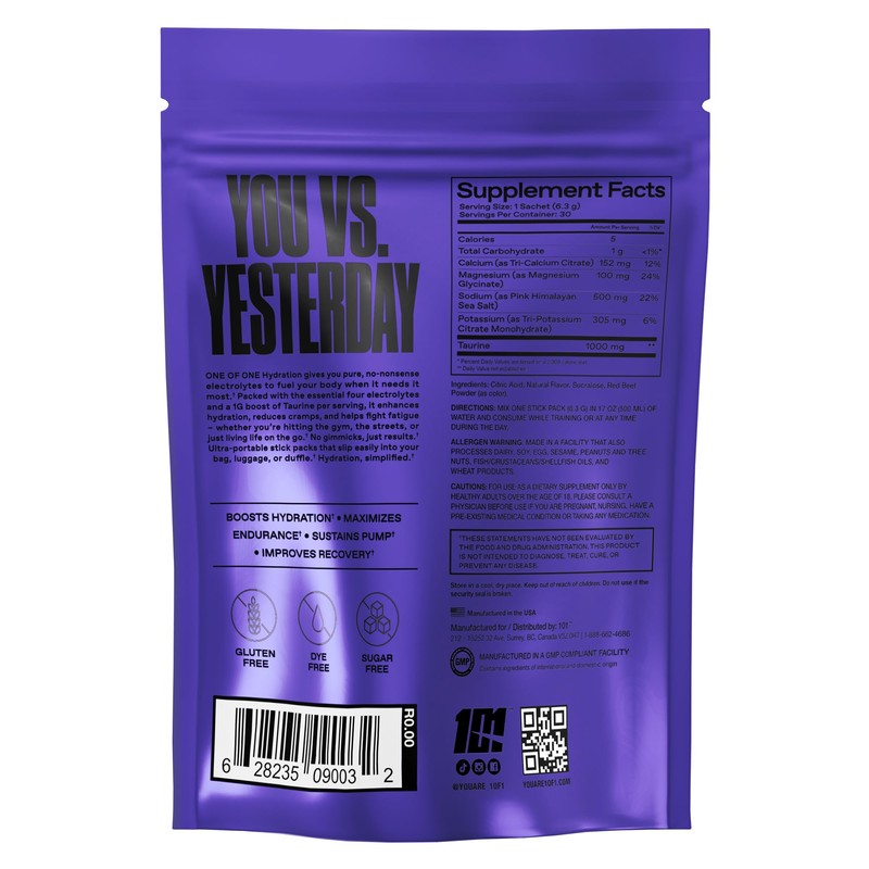ONE of ONE Hydration Electrolyte Powder – Fast-Acting Hydration with