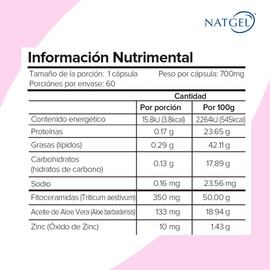NatGel | Fitoceramidas Lipowheat® | Hidratacion desde el Interior, Suplemento Antiedad para Piel, Cabello y Uñas | 60 Softgels de 700 Mg