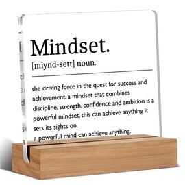 Inspirational Gifts for Men Women, Mindset Definition Gift, Mental Health Gifts, Office Desk Decor Acrylic Sign, 4 x 4 Inches
