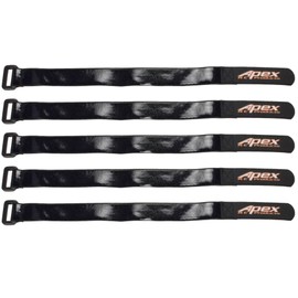 Apex RC Products 5 Pack 20mm x 300mm HD Rubberized Battery Straps Non-Slip 3031