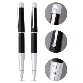 CROSS Beverly Black Lacquer Rollerball Pen with Polished Chrome Appointments incl. Premium Gift Box – Refillable Rollerball Pen