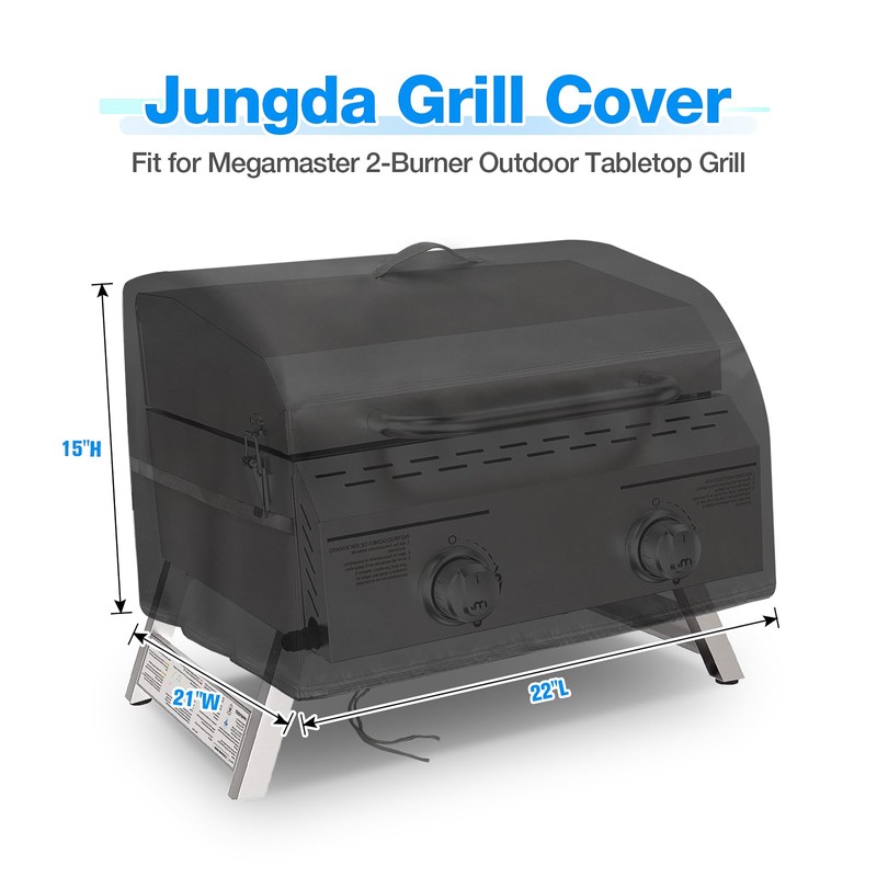 Jungda Portable Grill Cover for Megamaster 2-Burner Propane Outdoor Tabletop
