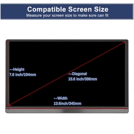 15.6 inch Portable Monitor Screen Protector for Acer/AOC/MNN/KYY/ARZOPA/InnoView/Lepow/ZSCMALLS/Newsoul/ASUS/QQH, etc. 15.6" Portable Monitor, Eye Protection Anti Blue Light Glare UV Blocking Filter