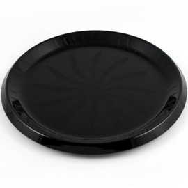 Black Plastic Swirl Round Tray (12") 1 Pc. - Eye-Catching Design, Perfect Serving Platter for Entertaining, Parties, Catering, & More