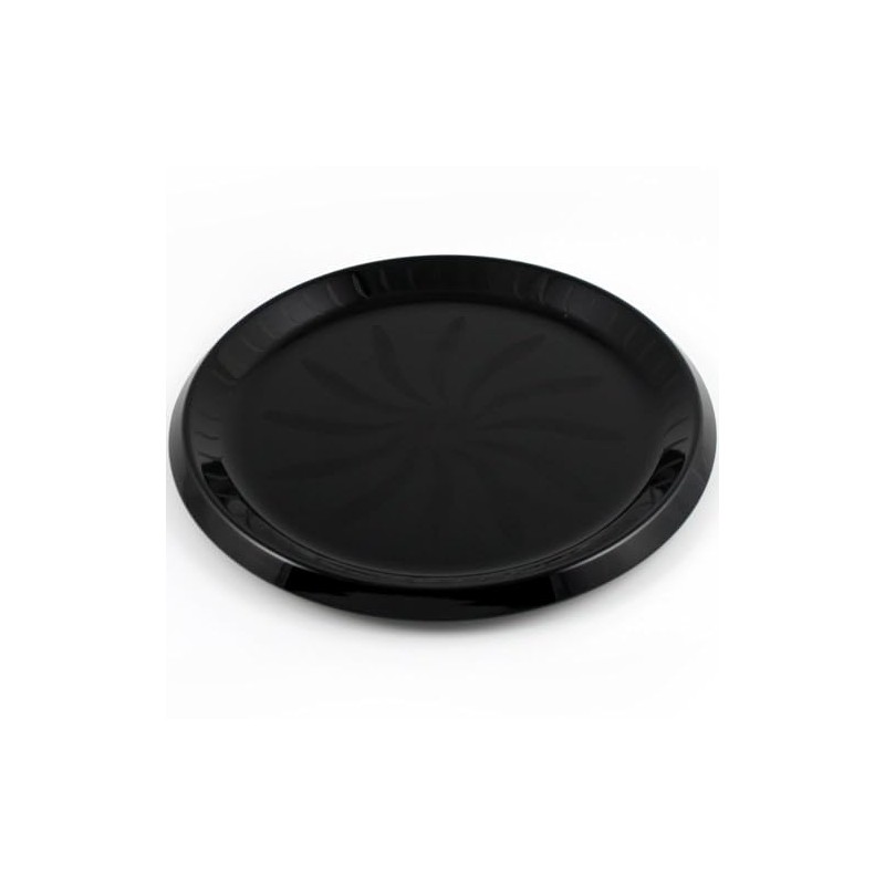 Black Plastic Swirl Round Tray (12") 1 Pc. - Eye-Catching