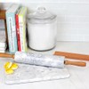 Home Basics White Marble Stone Rolling Pin with Easy Grip