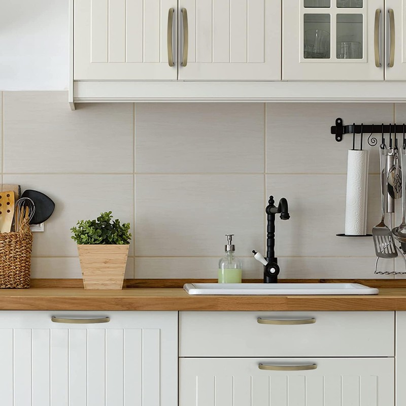 SYZOW 10 Pack Hole Center 192mm Kitchen Cabinet Handles Brushed