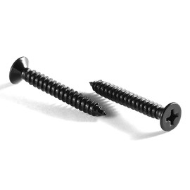 #14 x 1-1/4" Wood Screw 100Pcs 18-8 (304) Stainless Steel Screws Flat Head Phillips Fast Self Tapping Drywall Screws Black Oxide by SG TZH