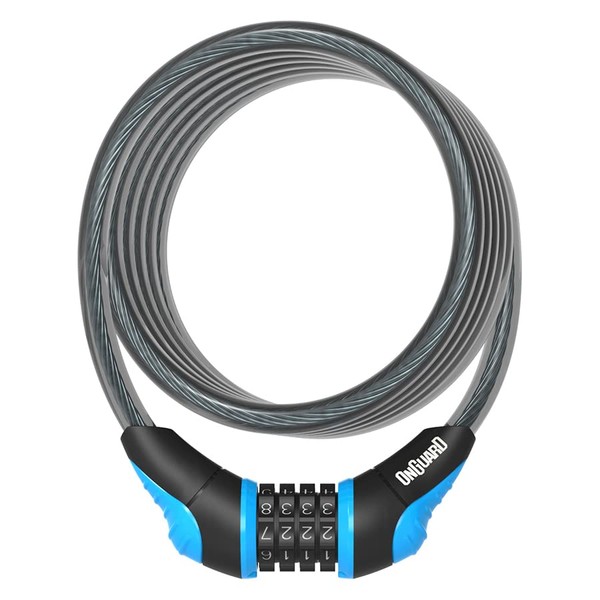 New OnGuard Neon Combo Cable Lock 180 x 12mm 4 Colours (Blue)