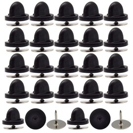 Hocansen 100 Pairs Rubber Pin Backs 10mm Brooch Pin Backs locking Diy Lapel Pin Backing Clasp with Blank Pins for Jewelry Badges (Black/SL-BJ)
