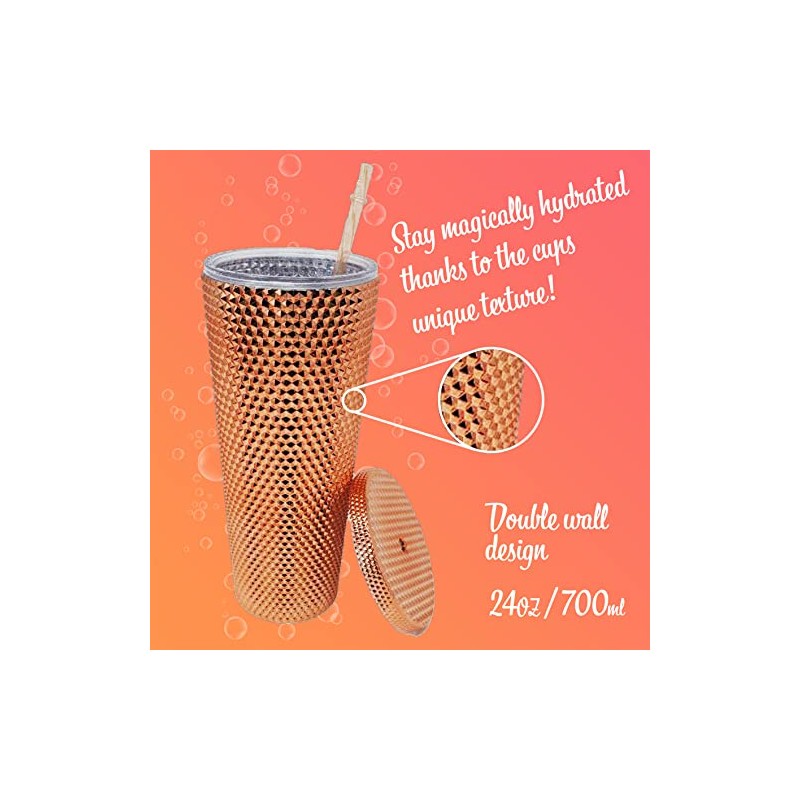Plastic Cup with Rivets - Double Walled Plastic Cold Cup