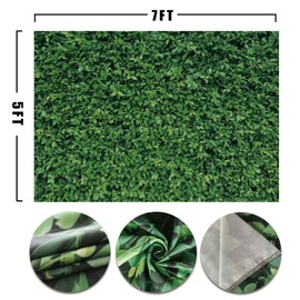 Demohome 7x5ft Durable Polyester Fabric Green Leaves Nature Photography Backdrop for Birthday Wedding Party Background Portrait Photo Booth Props