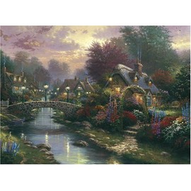 Exclusive Thomas Kinkade Jigsaw Puzzle by Schmidt - Lamplight Bridge - (1000 pieces)