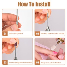 TNJPSEK 12 Pack Mandrel Nail Drill Bits, 3/32 Inch Shank Electric File Mandrel Bit Heads for Acrylic Nails, Manicure and Pedicure Drill Tools for Home Salon and Spa Nail Machines (3.1mm & 6mm)