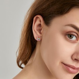 Girls Initial Letter Stud Earrings,Alphabet Number Earrings Gifts Jewelry for Women (H)