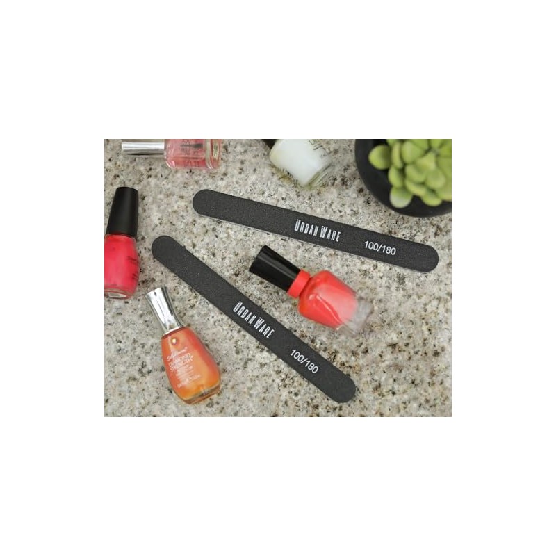 Professional Nail Files 10 Pack Double Sided 100/180 Grit Washable
