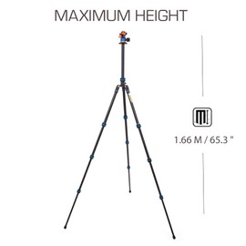 3 Legged Thing Punks Travis 2.0 Magnesium Alloy General Use Tripod - Adjustable, Multi-use Camera Tripod with Three Detachable Legs - Blue/Black (TRAVISBLUE2.0)