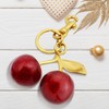 Quadafy 18K Gold Plated Cherry Keychain, Cherry Purse Charm Made
