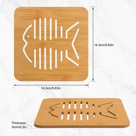 Wooden Coasters 4 Pcs Wood Coasters with Non-Slip Foam Pads Anti-Scratch Insulation Coasters for Dining Tables Coffee Tables Office Desks