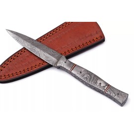 Damascus 9” Handmade Damascus steel Dagger blade/knife with sheath ZH 21/hunting/ski