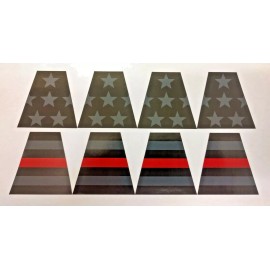 8 Reflective Subdued American Flag THIN RED LINE Fire Helmet Tetrahedrons Tets