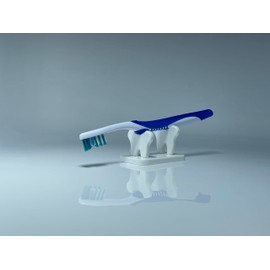 Toothbrush Holder for Bathroom Counter - Compact & Unique Countertop Accessory, Durable & Easy to Clean, Family White Toothbrush Holder for Kids & Adults - Drips into Sink, No Mess - Generic, 1 Pack