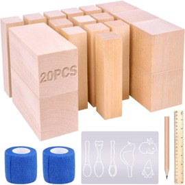 25 pcs Whittling Wood Blocks Wood Carving Kit with 3 Different Sizes,Whittling Wood Carving Basswood for Wood Carving Set Wood Carving Wood (4inch)