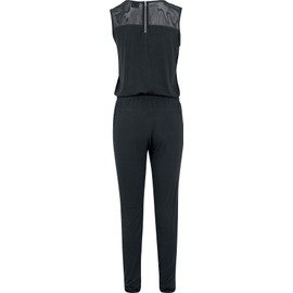 Urban Classic Women's Ladies Tech Mesh Long Jumpsuit (Black 7), M