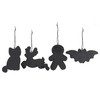 Creepy Christmas Gingerbread Cookie Ornaments - Set of 4 Dark