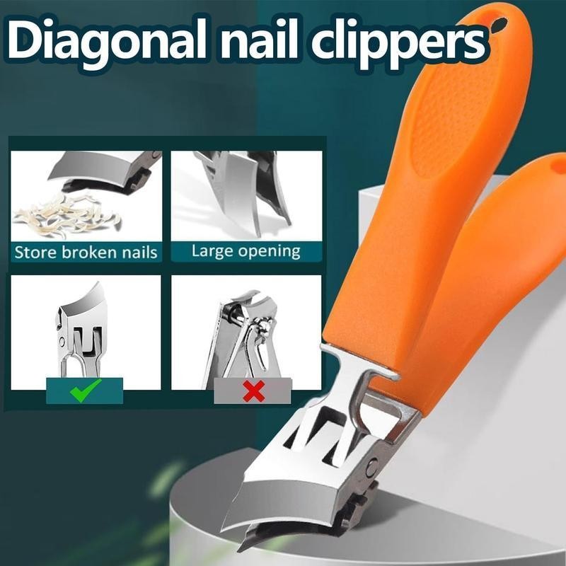 Multifunctional 3-piece set of eagle-beak angled nail clippers, household large-opening