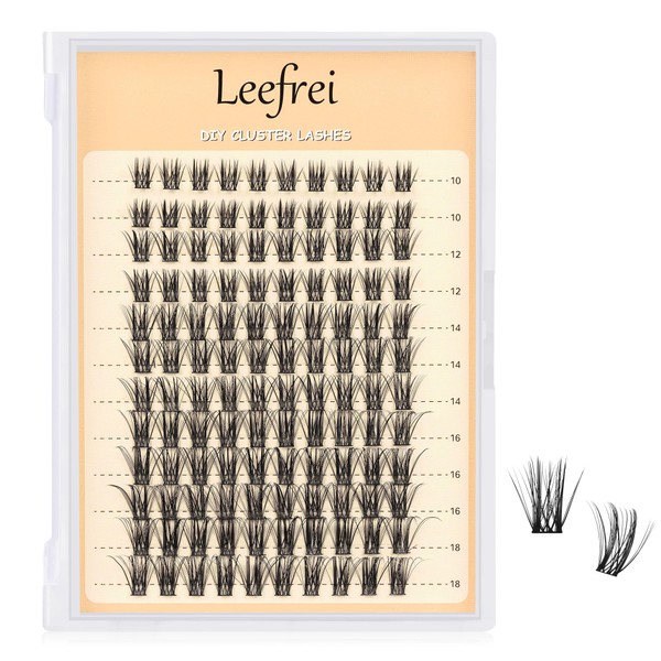 Leefrei Eyelash Cluster 10-18mm Wispy Eyelash Clusters D Curl DIY