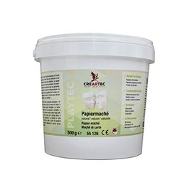 CREARTEC - Papier-mache / papier-mache "natural" - air-drying modelling clay - 500 g - made in Germany
