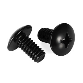 #6-32 x 1/2" Truss Head Machine Screws, Full Thread, 18-8 Stainless Steel, Black Finish, Quantity 100