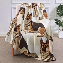 VANZEV German Shepherd Blanket, Dog-Themed Fleece Throw with German Shepherd Design, Soft Cozy Lightweight Blanket, for Dog Lovers, 50x60 in,Decor
