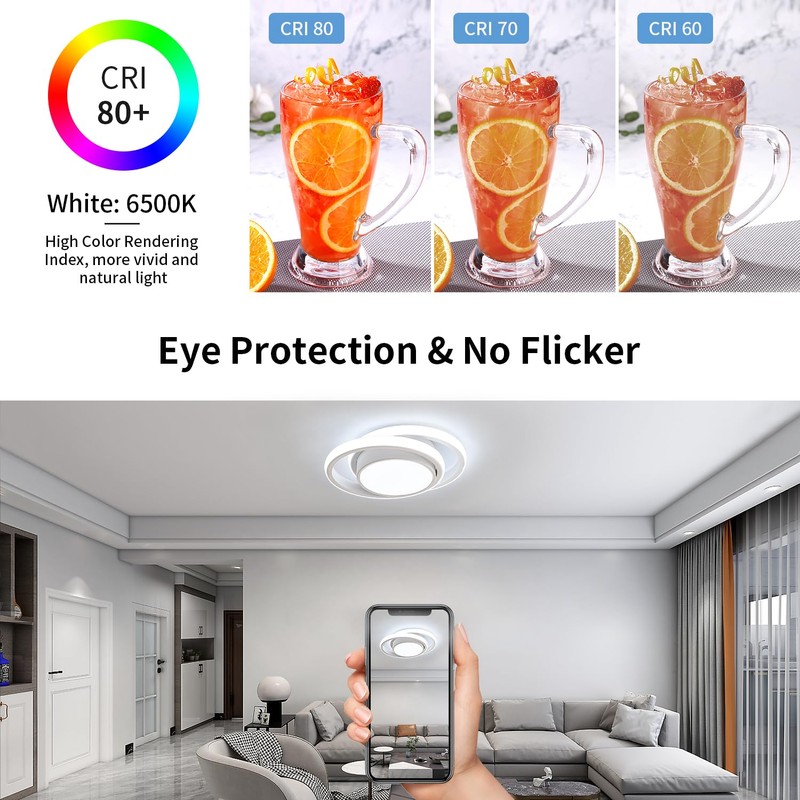 Dorlink LED Ceiling Light, 32W 2880LM Modern Ceiling Light Round