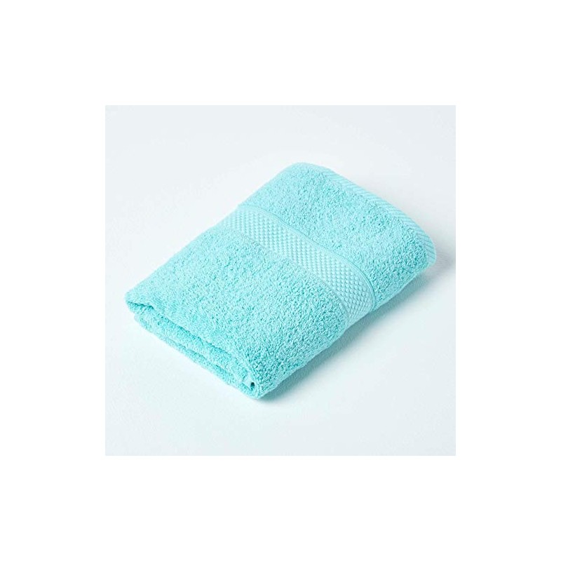 HOMESCAPES Aqua Turkish Cotton Hand Towel Super Soft Thick &