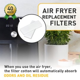 40 Pcs Air Fryer Replacement Filters for 6QT Instant Vortex Plus Air Fryer with ClearCook and OdorErase, Air Fryer Accessories Replacement Odor Erase Air Filters for Instant Air Fryer Vortex Plus 6QT