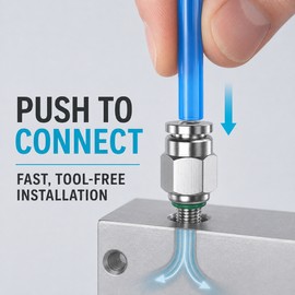 10-Pack PC4-M5 304 Stainless Steel Pneumatic Quick Connect Fittings